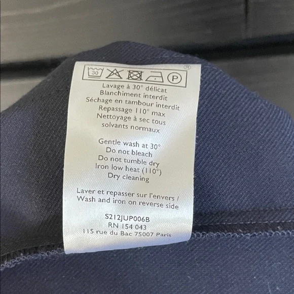 Sezane Midnight Blue Mini Skirt with Button Detail - Picture 5 of 5